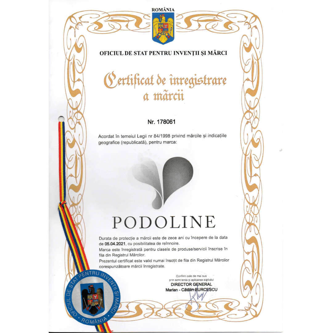 Certificat de inregistrare marca Podoline
